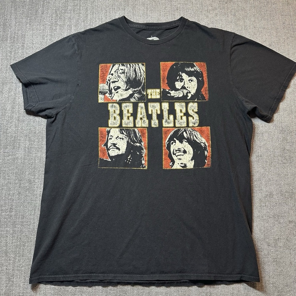The Beatles Graphic T-Shirt Mens Large Black Apple Corps 2020 Band‎ Rock Tee